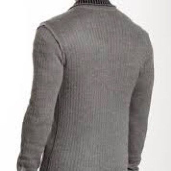 Rogue 13933 Mens Grey Front Zip Mohair Blend Raw Hem Cardigan Sz M - Picture 2 of 10